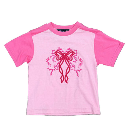 Pink Two-Tone Embroidered Baby Tee