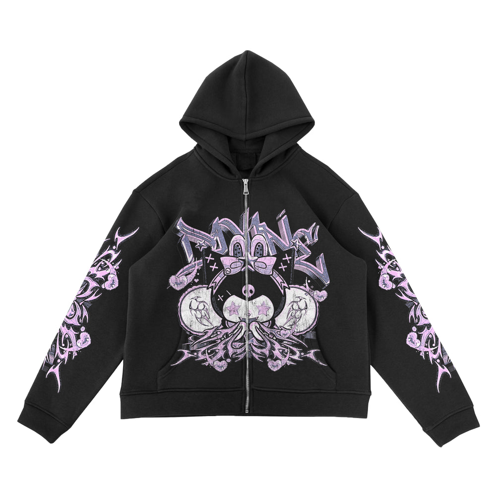 “DARK MELODY” V2 BLACK ZIP-UP JACKET