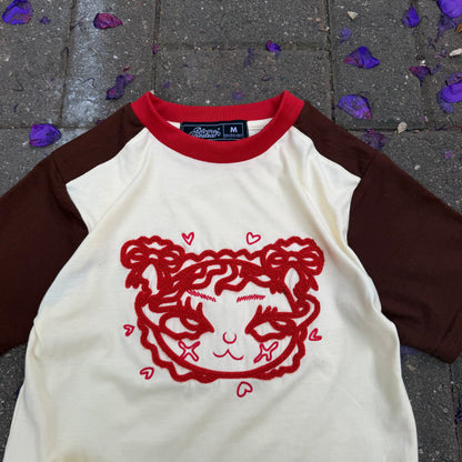 Three-Tone Chenille Embroidered Baby Tee