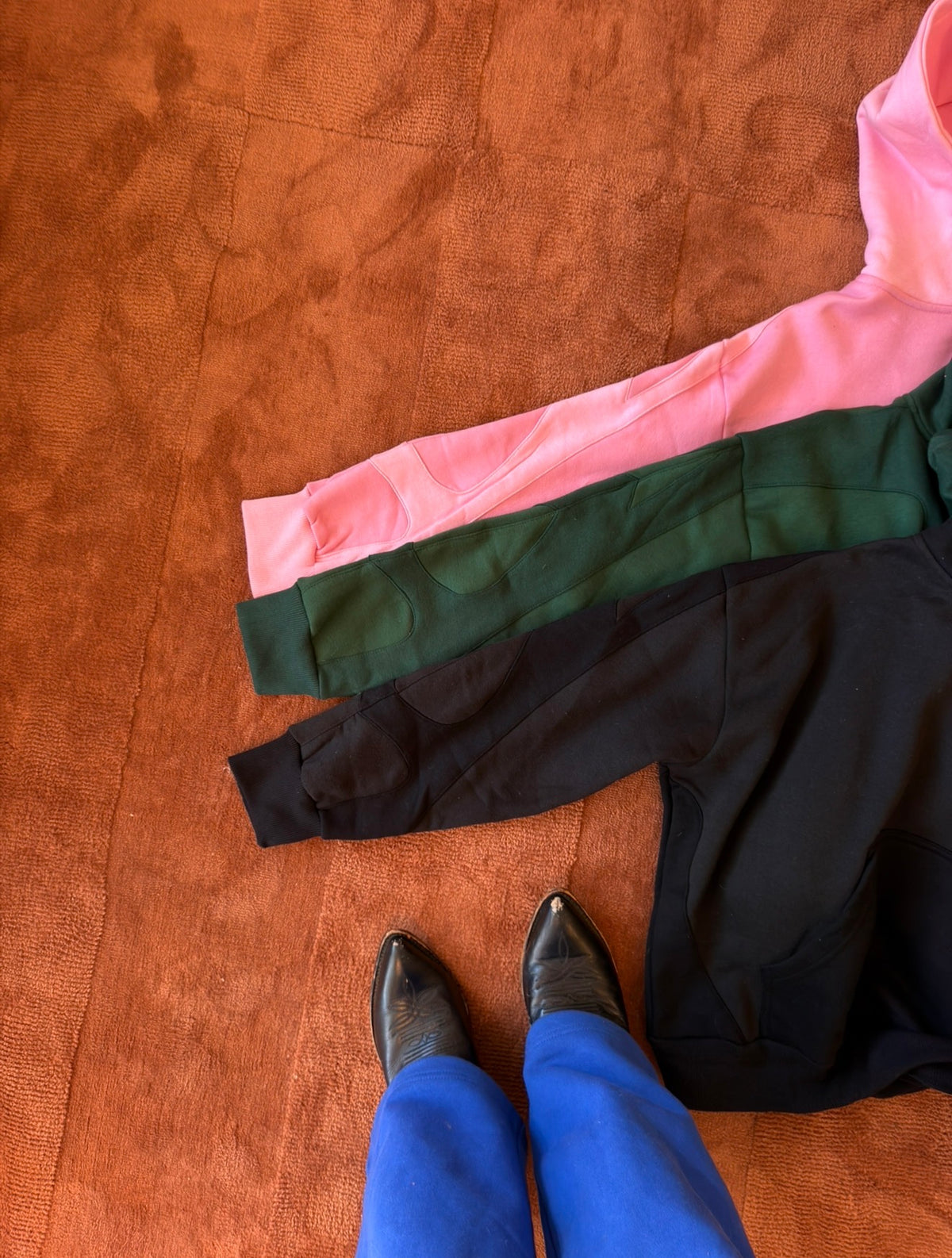 “Paneled” Green Cinch Hoodie
