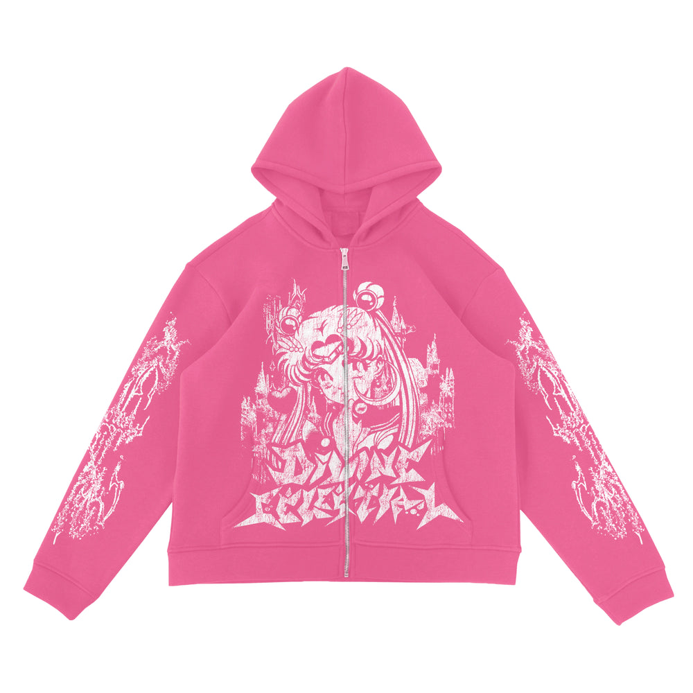 “LUNAR LUMINÈRE” PINK ZIP-UP JACKET