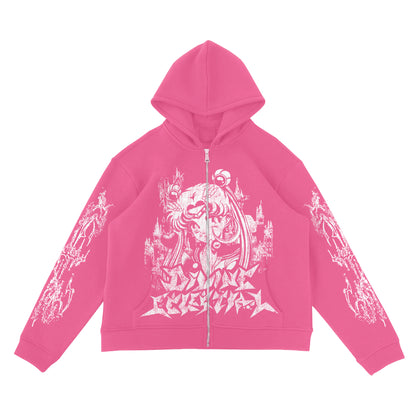 “LUNAR LUMINÈRE” PINK ZIP-UP JACKET