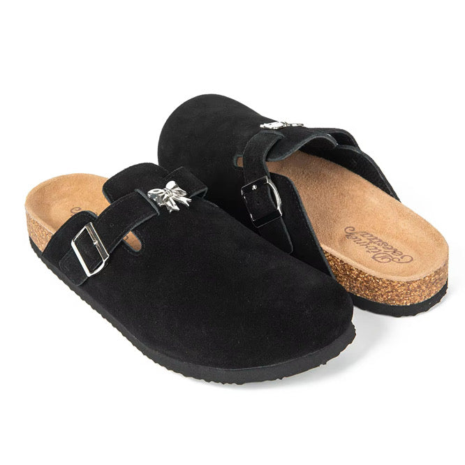 "COQUETTE" BLACK CLOGS